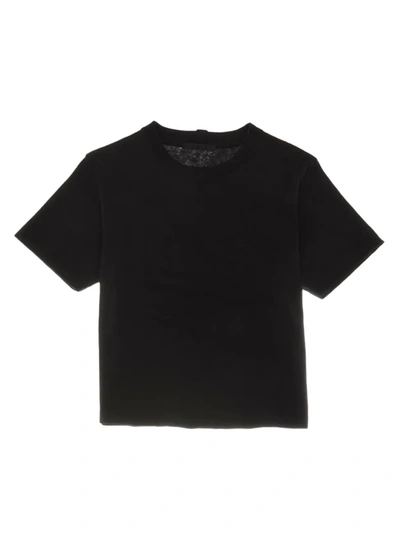 Shop Helmut Lang Women's Cotton Cropped T-shirt In Black