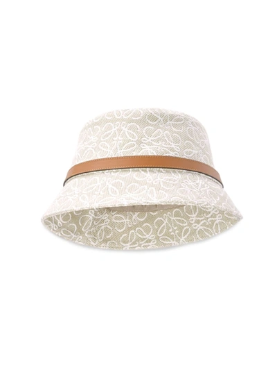 Shop Loewe Anagram Bucket Hat In Ecru Soft White