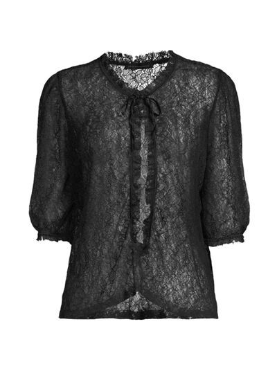 Shop Kiki De Montparnasse Women's All Over Lace Top In Black