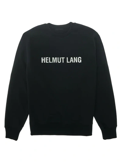 Shop Helmut Lang Men's Core Logo Crewneck Sweatshirt In Black