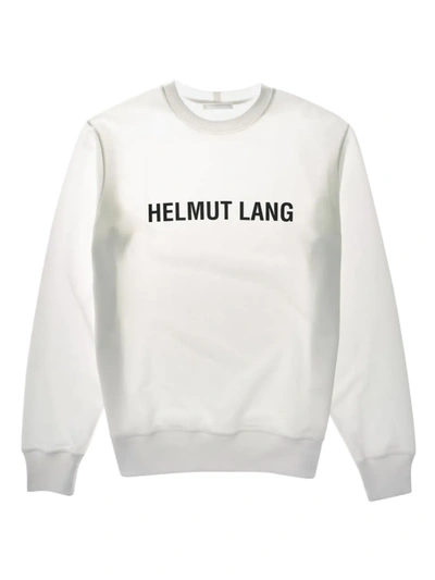 Shop Helmut Lang Men's Core Logo Crewneck Sweatshirt In White