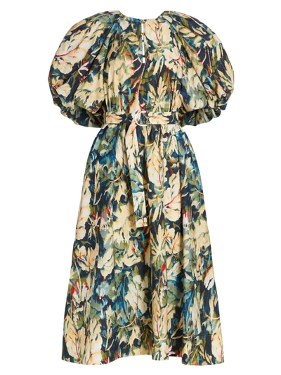 Shop Acler Women's Harlow Floral-print Midi Dress In Moody Floral