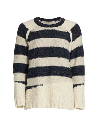 Shop Nic + Zoe Women's California Tides Pieced Sweater In Neutral Multi