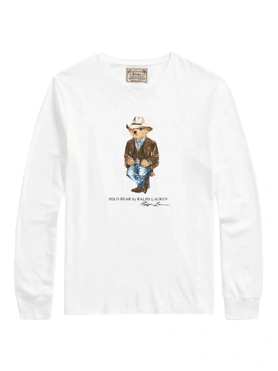 Shop Polo Ralph Lauren Polo Bear Long-sleeve T-shirt In White