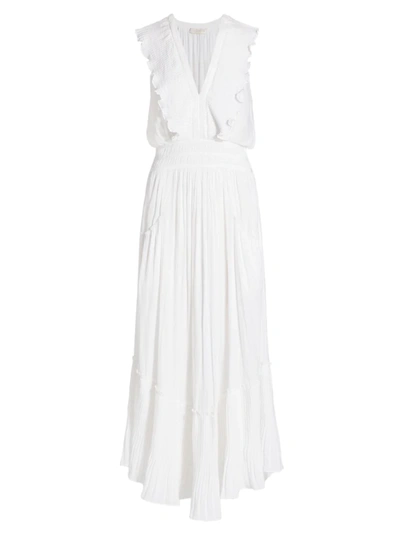 Shop Ramy Brook Camden Ruffled Midi Dress In Ivory