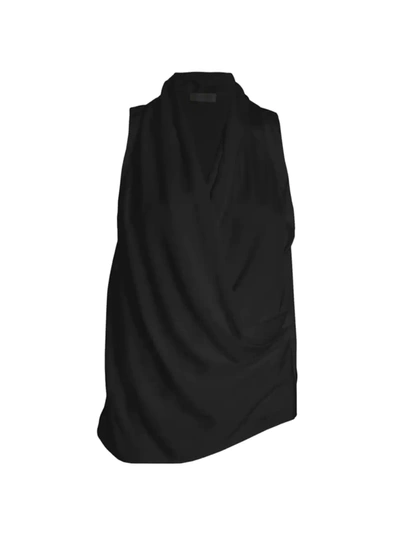 Shop Ramy Brook Women's Connie Draped-front Top In Black