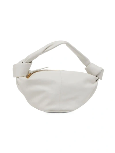 Shop Bottega Veneta Women's Double Knot Mini Top Handle Bag In White Gold