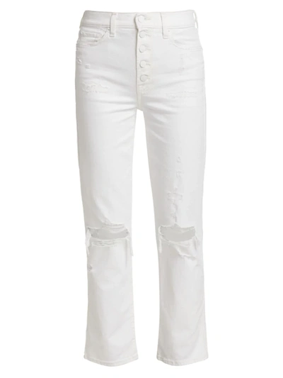 Shop 7 For All Mankind Women's High-waist Straight Fit Jeans In Royce Blanc