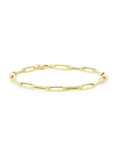 Shop Saks Fifth Avenue Women's 14k Yellow Gold Paper-clip Chain Bracelet