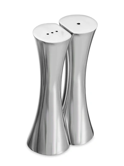 Shop Nambe Kissing Salt & Pepper Shaker Set In Silver
