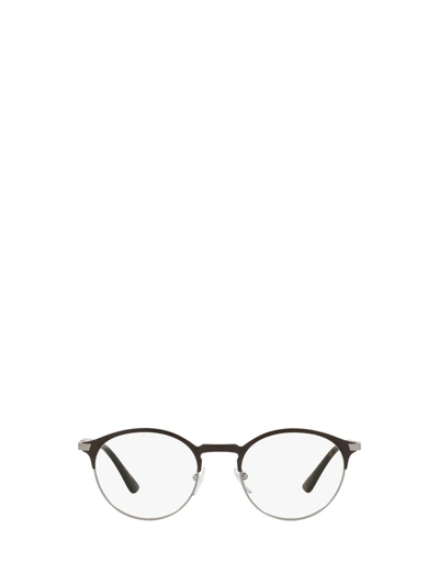 Shop Prada Pr 58yv Matte Brown Glasses