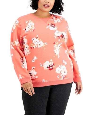 Shop Karen Scott Plus Size Fleece Sweatshirt, Created For Macy's In Starfish