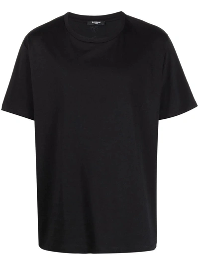 Shop Balmain Black Cotton T-shirt In Nero