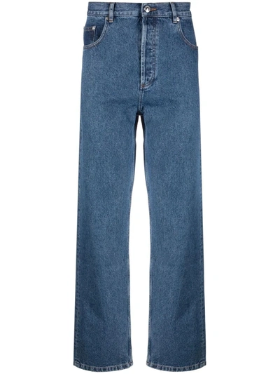 Shop Apc Indigo Blue Cotton Straight-leg Jeans In Jeans Scuro