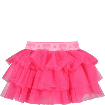 Shop Chiara Ferragni Fuchsia Skirt For Baby Girl