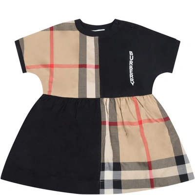 Burberry Black Dress For Baby Girl With Logo | ModeSens