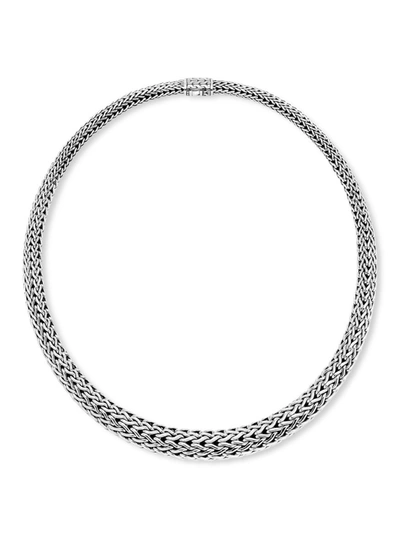 Shop John Hardy Woven Silver Necklace In Metallic