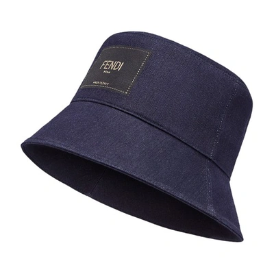 Shop Fendi Hat In Bleu