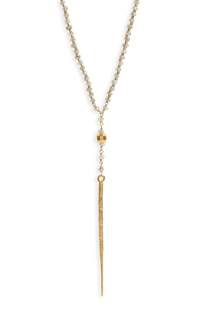 Chan Luu Mystic Labradorite Y-necklace In Mystic Lab/ Gold | ModeSens
