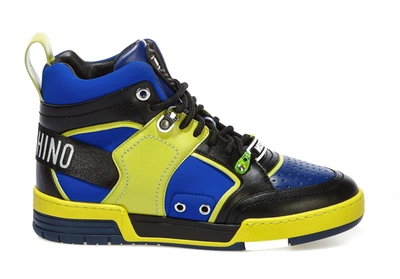 Shop Moschino Streetball High Top Sneakers In Multicolor