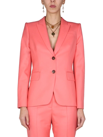Shop Alexander Mcqueen Jacket With Two Buttons In Rosa