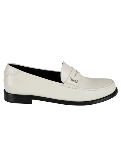 Shop Saint Laurent Le Loafers In Pearl