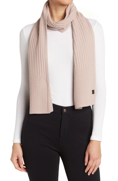 Shop Allsaints Ribbed Knit Scarf In Blush