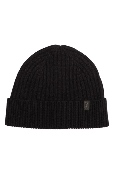 Shop Allsaints Rib Mix Beanie In Black