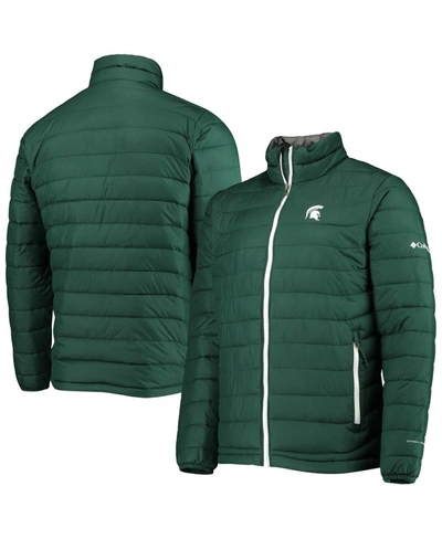 Shop Columbia Men's Green Michigan State Spartans Powder Lite Omni-heat Reflective Full-zip Jacket