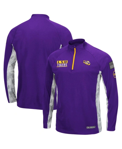 Shop Colosseum Men's Purple Lsu Tigers Oht Military-inspired Appreciation Snow Cruise Raglan 1/4-zip Jacket