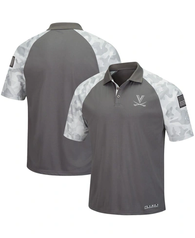 Shop Colosseum Men's Gray, Camo Virginia Cavaliers Oht Military-inspired Appreciation Raglan Zoomie Polo Shirt In Gray/camo