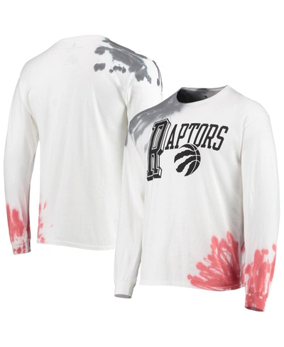 Shop Junk Food Men's White Toronto Raptors Tie-dye Long Sleeve T-shirt