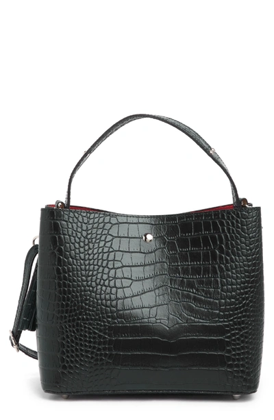 Shop Massimo Castelli Maison Heritage Textured Leather Crossbody Bag In Black