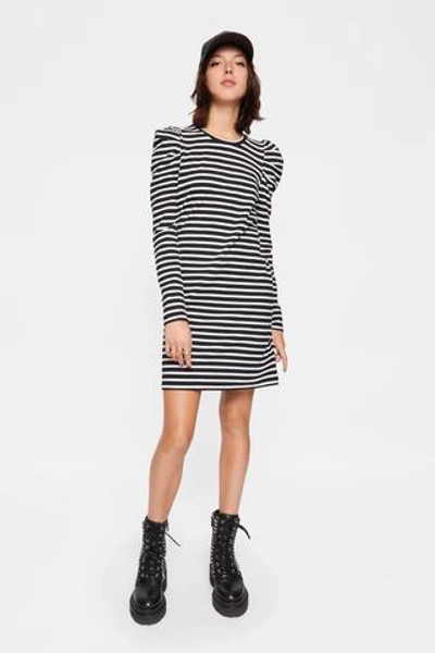 Shop Rebecca Minkoff Talia Dress In Black/ecru Stripe