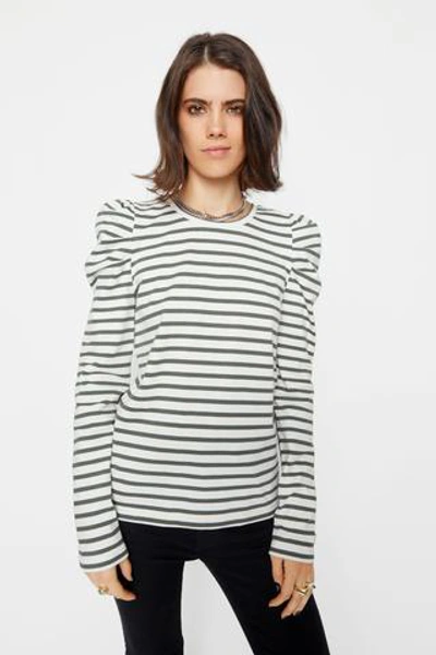 Shop Rebecca Minkoff Talia Sweatshirt In Olive/ecru Stripe