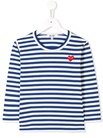 Shop Comme Des Garçons Play Chest Logo-patch T-shirt In Blue