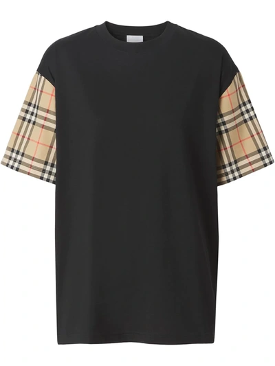 BURBERRY VINTAGE CHECK-SLEEVE T-SHIRT 