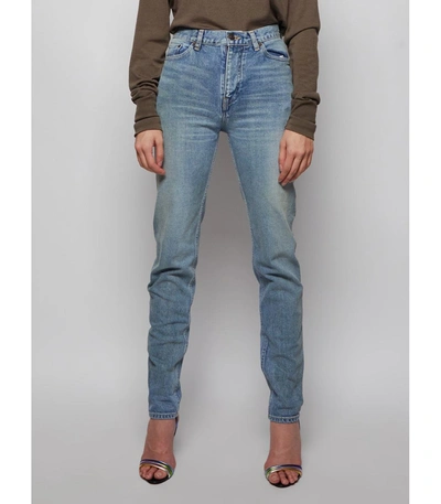 Shop Balenciaga Classic Skinny Jeans In Washed Light Blue