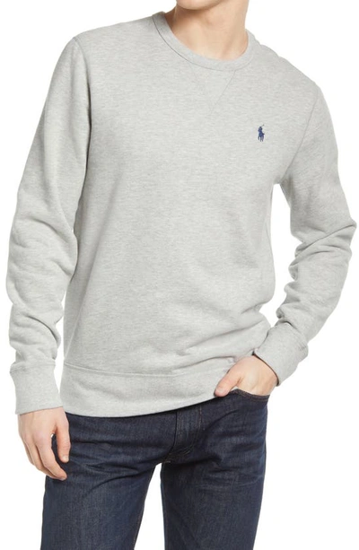 Shop Polo Ralph Lauren Fleece Crewneck Sweatshirt In Andover Heather