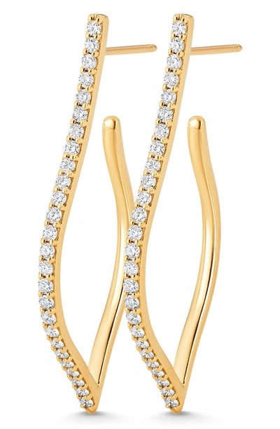 Shop Sara Weinstock Veena Diamond Hoop Earrings In Yellow Gold