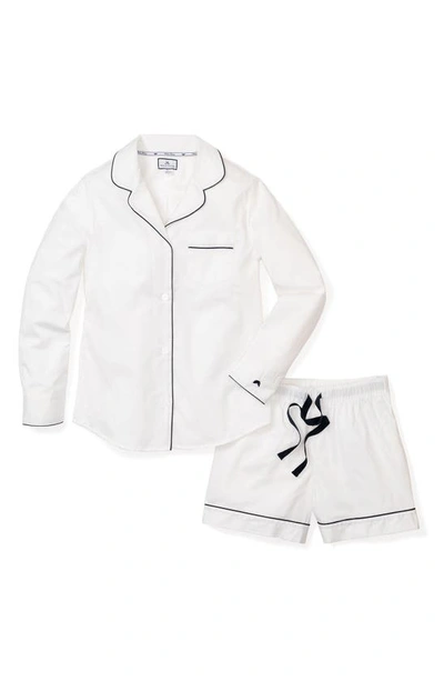 Shop Petite Plume Contrast Piping Pajamas In White
