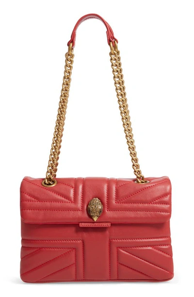 Shop Kurt Geiger Kensington Union Jack Leather Crossbody Bag In Red