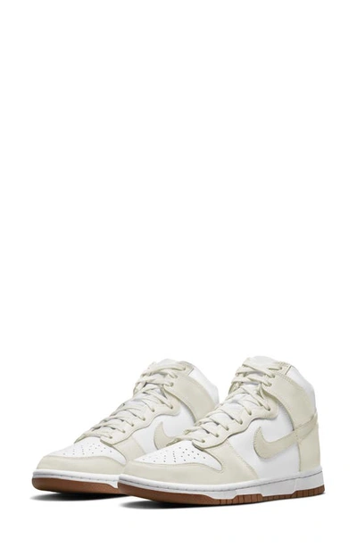 Shop Nike Dunk High Basketball Shoe In White/ Sail/ Gum Med Brown