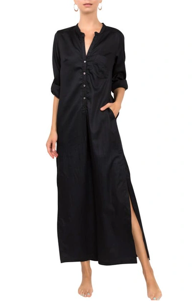 Shop Everyday Ritual Tracey Cotton Caftan In Black