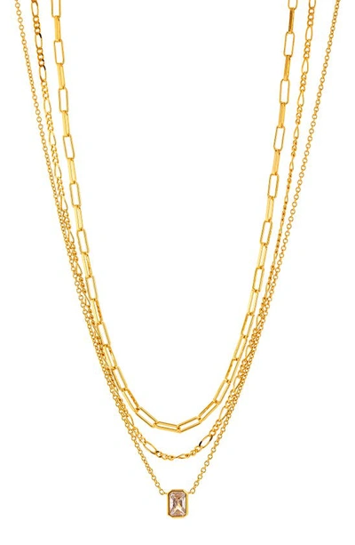 Shop Nadri Trio Layered Necklace In Gold