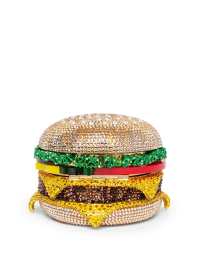 Shop Judith Leiber Crystal-embellished Burger Clutch