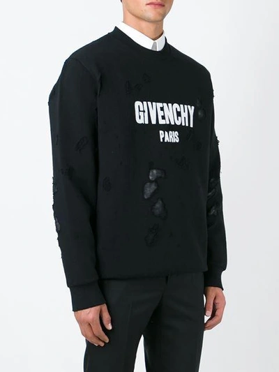 Shop Givenchy Distressed Effect Sweatshirt