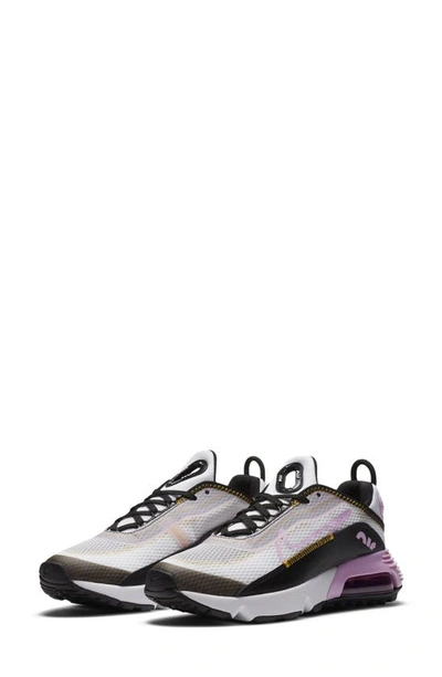 Shop Nike Kids' Air Max 2090 Sneaker In White/ Pink/ Black/ Sulfur