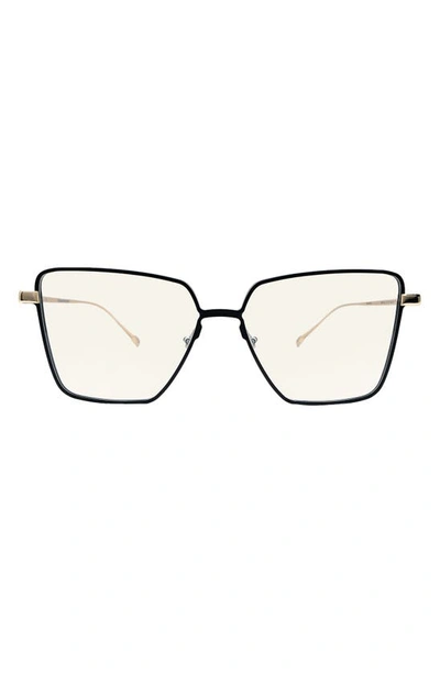 Shop Mita Sustainable Eyewear 55mm Square Optical Glasses In Black/ Matte Gold