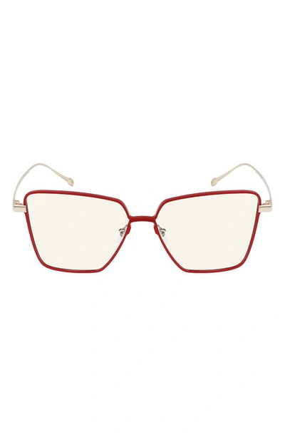 Shop Mita Sustainable Eyewear 55mm Square Optical Glasses In Dark Red/ Matte Red